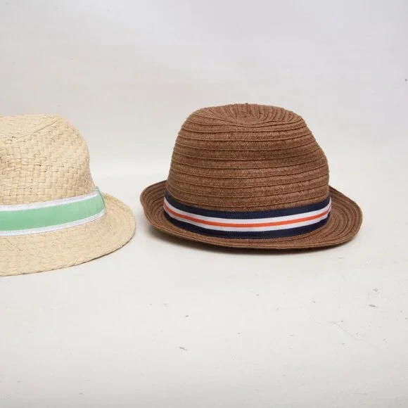 Baby Boy Straw Fedora Hats Lot – Gymboree XS/S & Janie and Jack 6–12M - Picture 2 of 7